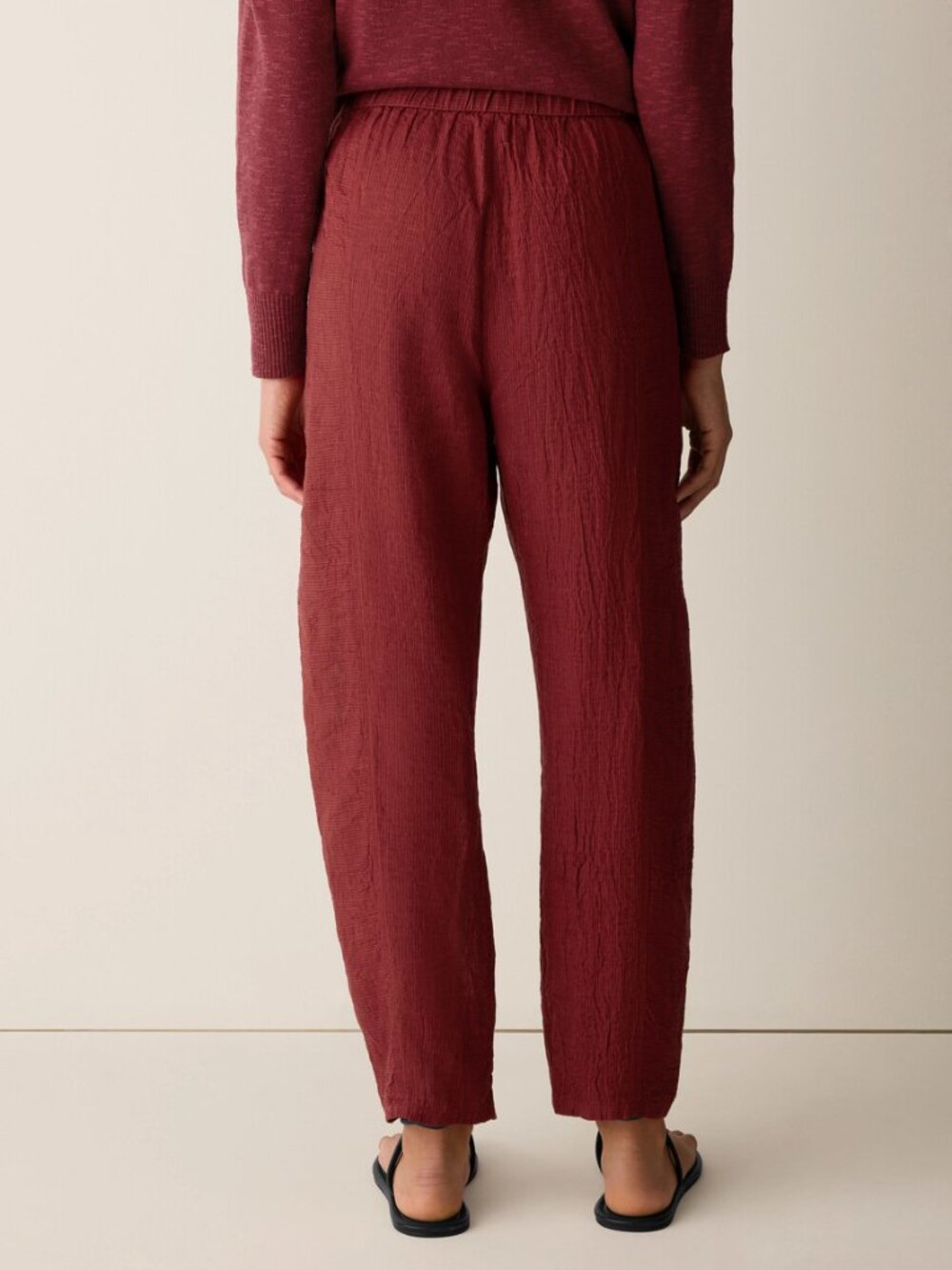 Eileen Fisher Puckered Organic Linen Stripe Lantern, Ankle, NWT, XS - Picture 3 of 11